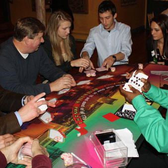 Blackjack Table at Casino Party